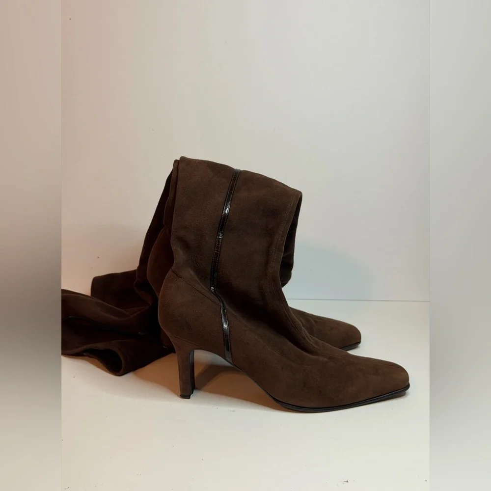 Salvatore Ferragamo Brown Suede Over-the-Knee Boots Size 38